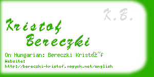 kristof bereczki business card